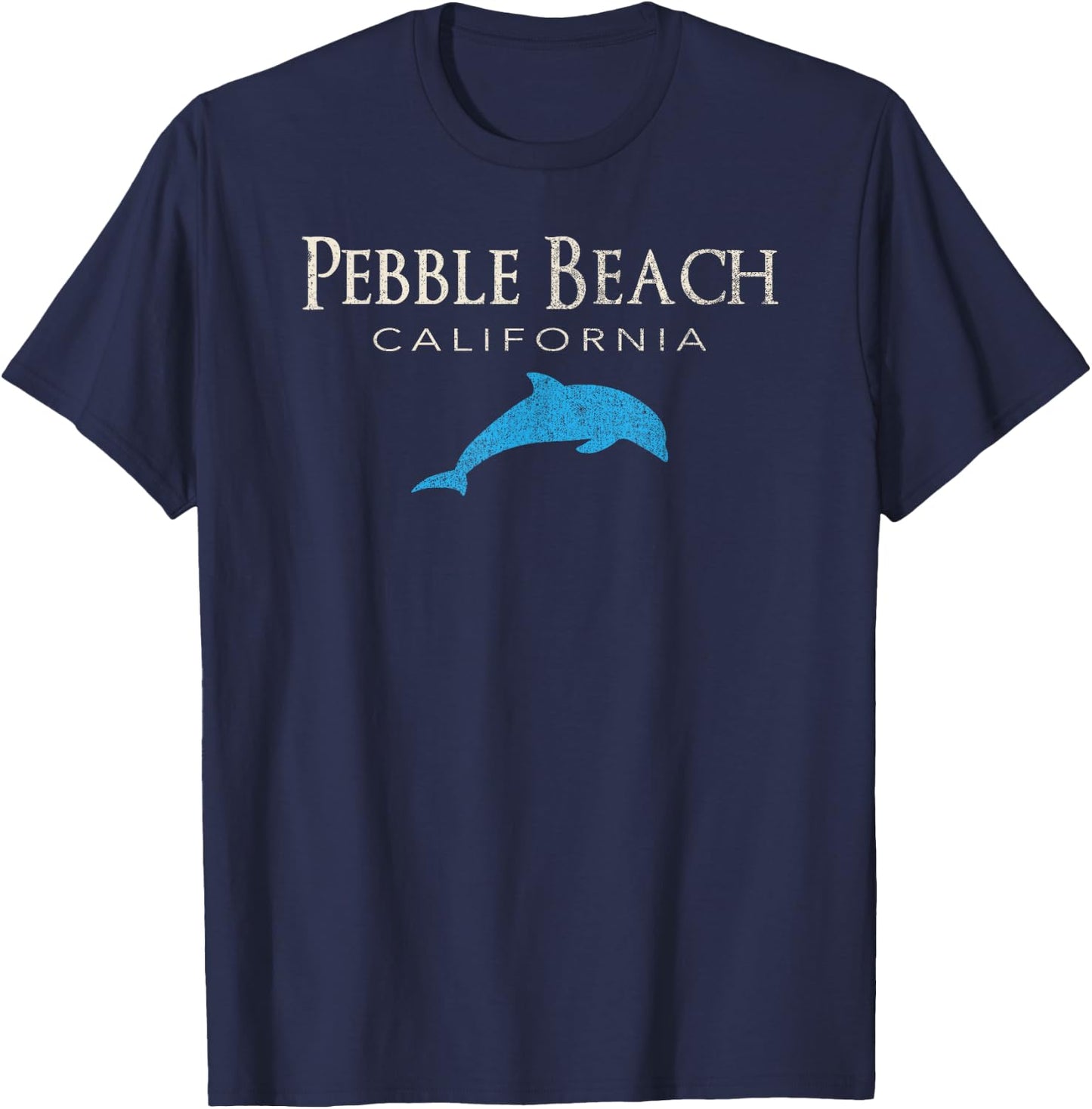 Vintage Pebble Beach CA Dolphin T Shirt T-Shirt - T-Shirt | Navy