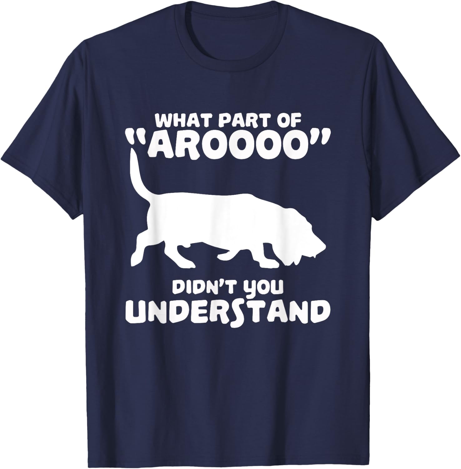 Funny Basset Hound Howl "Arooo" Gift T-Shirt - T-Shirt | Navy