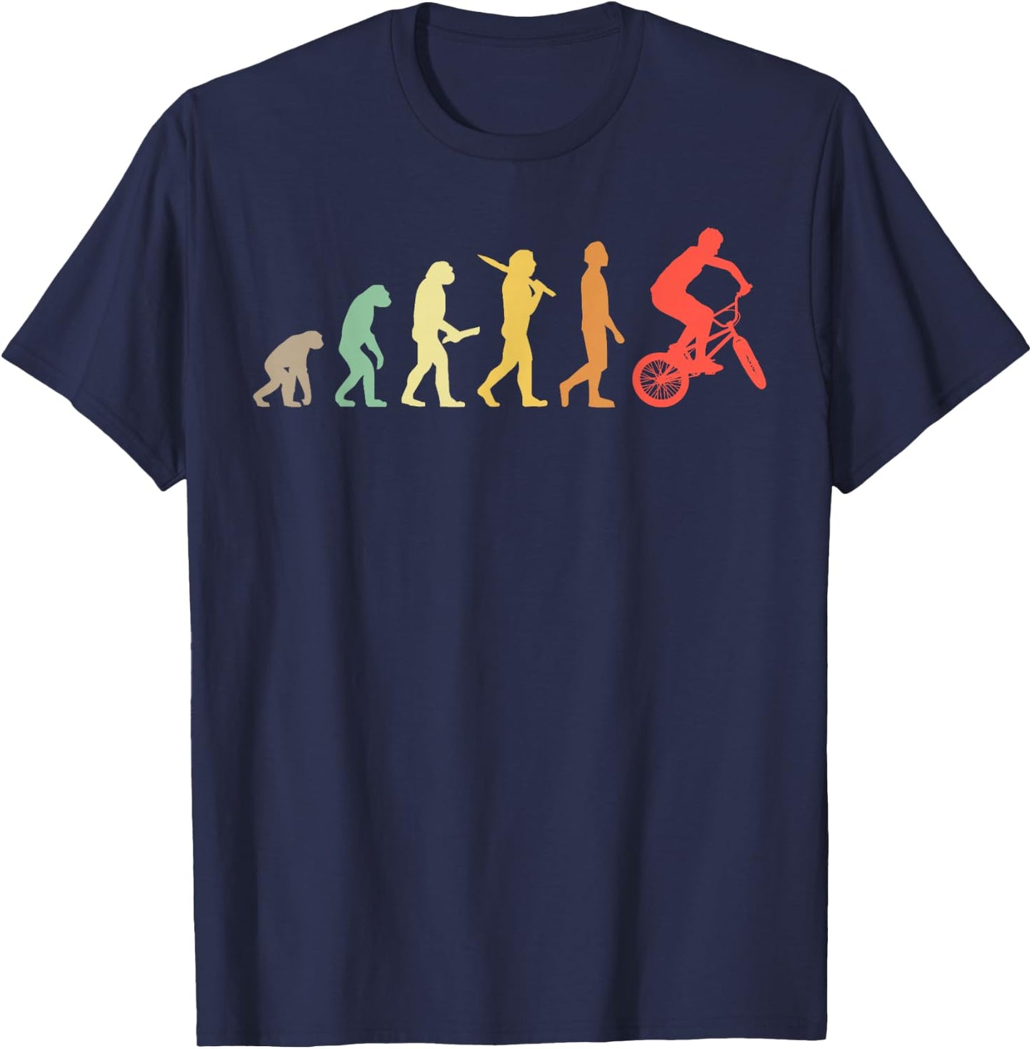 Retro BMX Evolution Gift BMX Riders T-Shirt - T-Shirt | Navy
