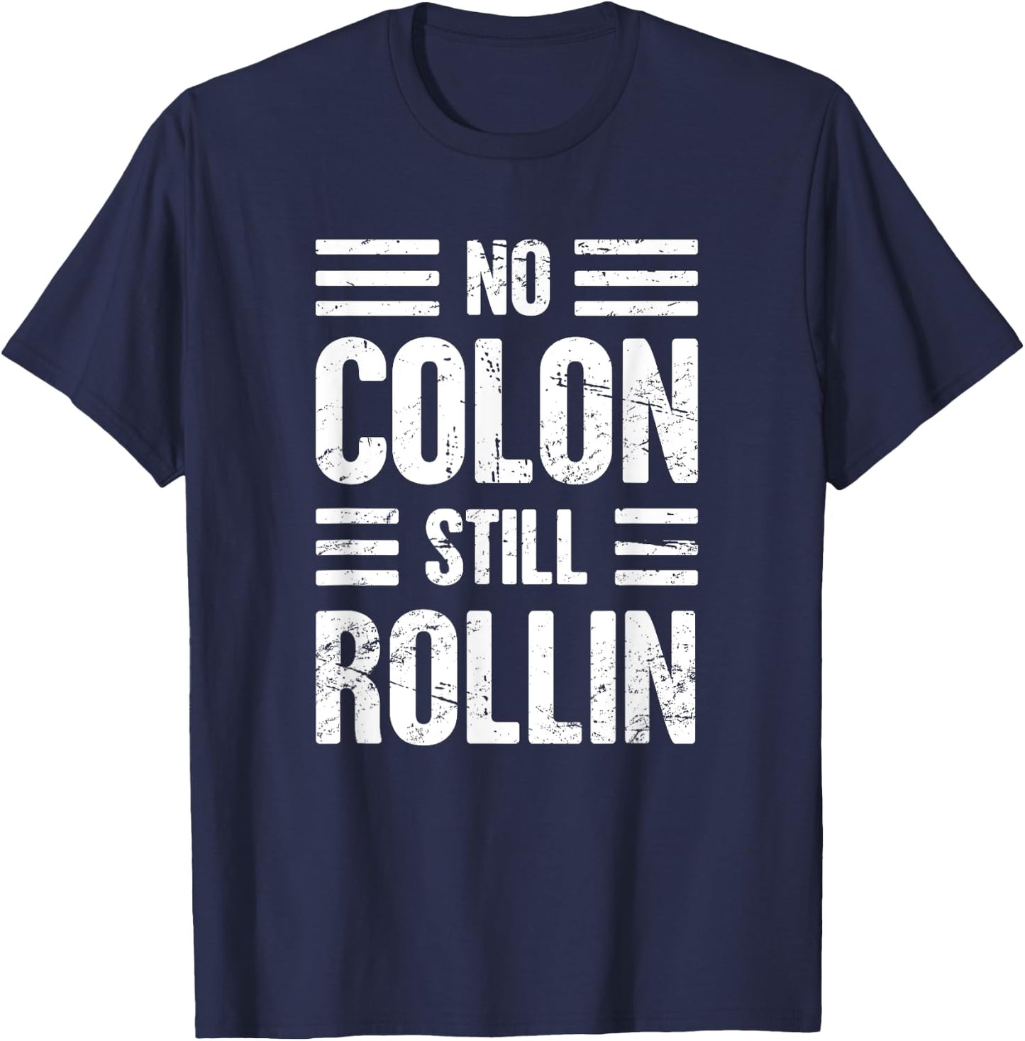 Colon Get Well Soon Gifts For Colectomy Patients -Adults Black Cotton Polyester Short Sleeve Small Classic Fit Modern Funny Colon Surgery Graphic Design T-Shirt - T-Shirt | Navy