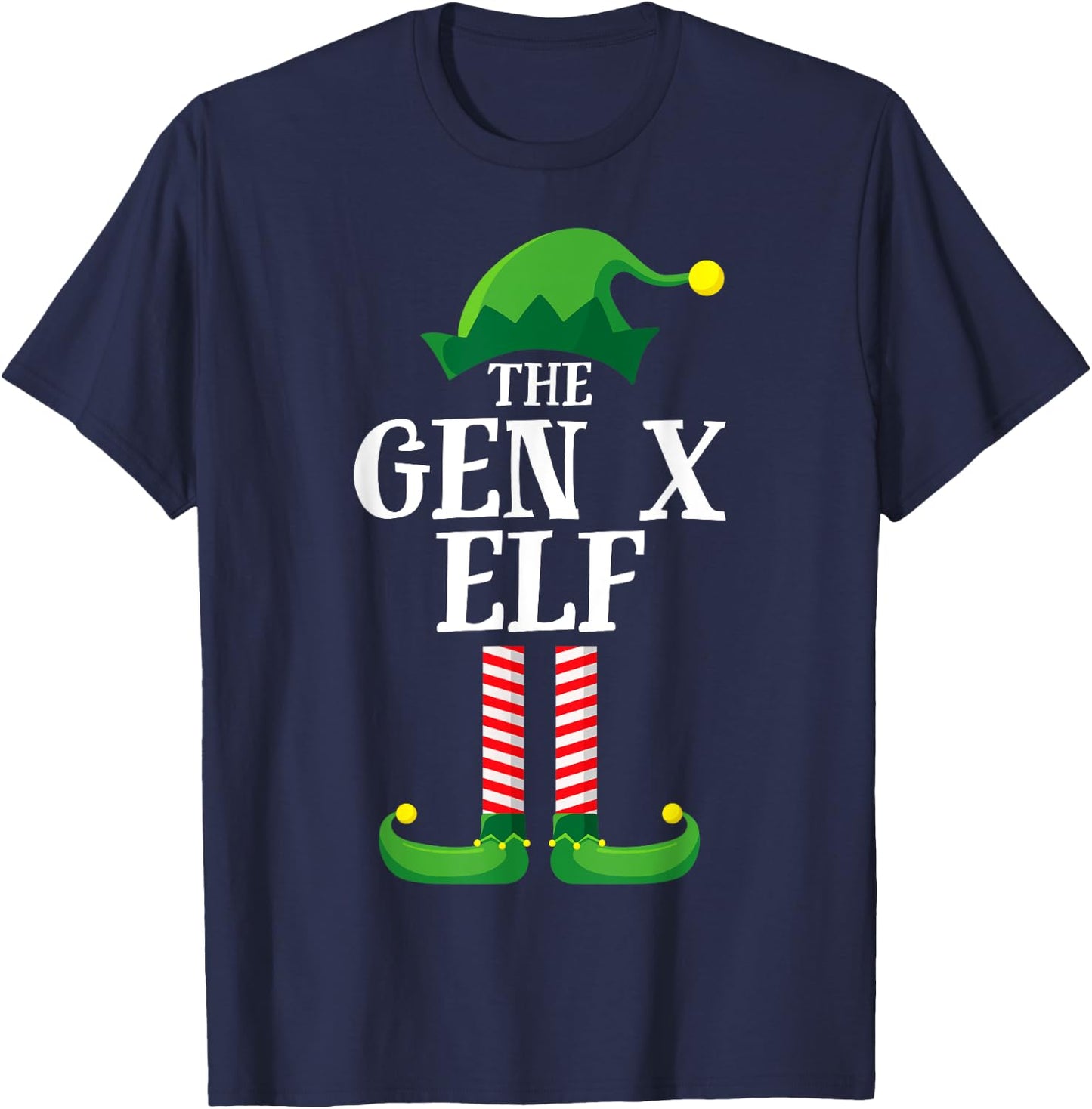 Gen X Elf Matching Family Group Christmas Party Pyjamas T-Shirt - T-Shirt | Navy