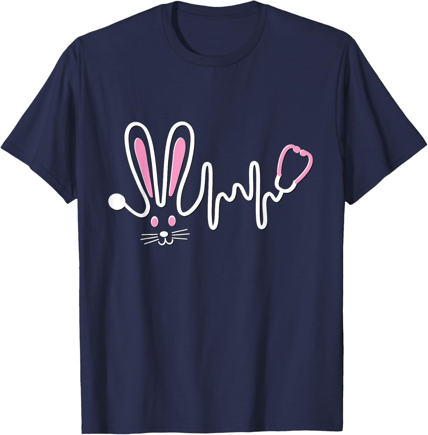Stethoscope Nurse Doctor Easter Shirt Cute RN CNA Gift T-Shirt - T-Shirt | Navy
