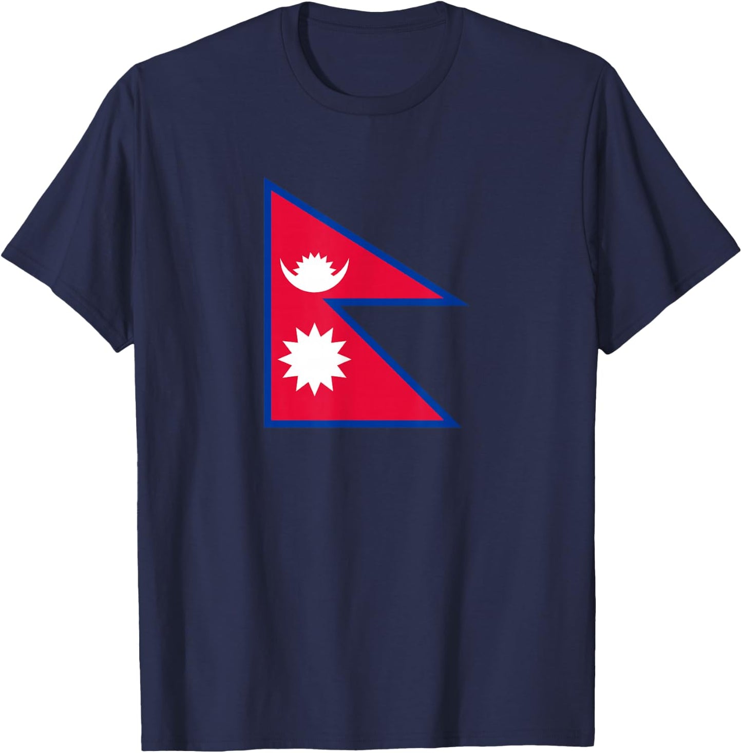 Nepal Flag Nepalese Nepali Triangle Flag T-Shirt - T-Shirt | Navy