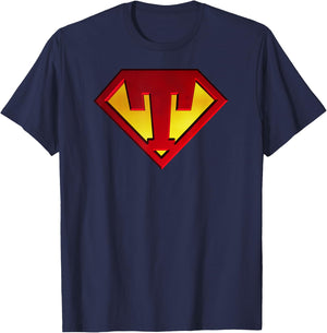 Funny Superhero Shield Letter T name Gift Shirt T-Shirt - T-Shirt | Navy