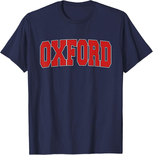 OXFORD UNITED KINGDOM Varsity Style Vintage Retro UK Sports T-Shirt - T-Shirt | Navy