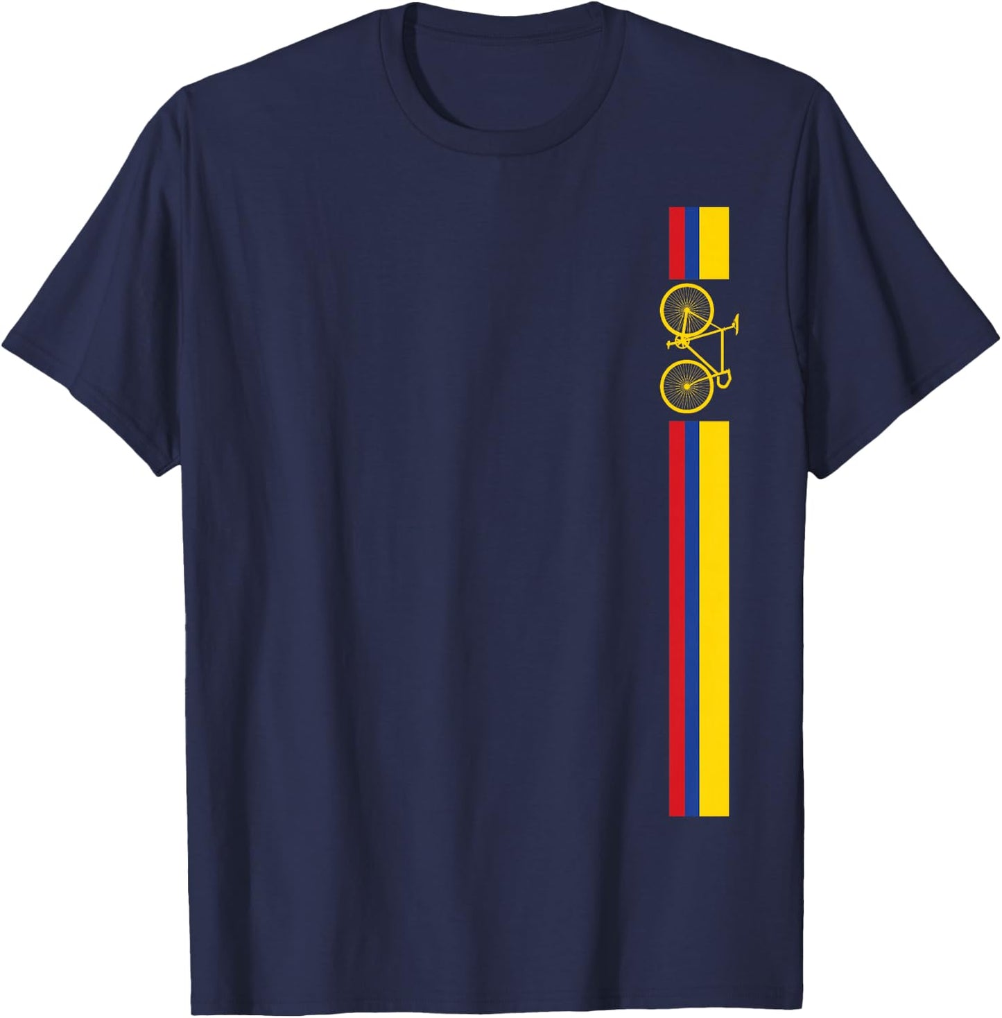Colombian Cycling Shirt Colombia Flag Cyclist Bicycle Gift T-Shirt - T-Shirt | Navy