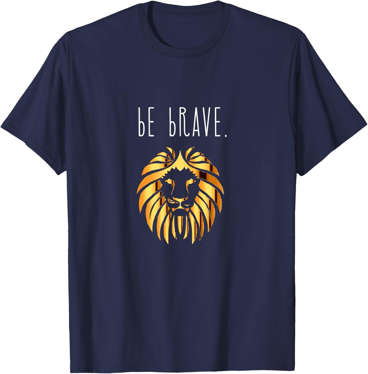 Golden Be Brave Lion T-Shirt - T-Shirt | Navy