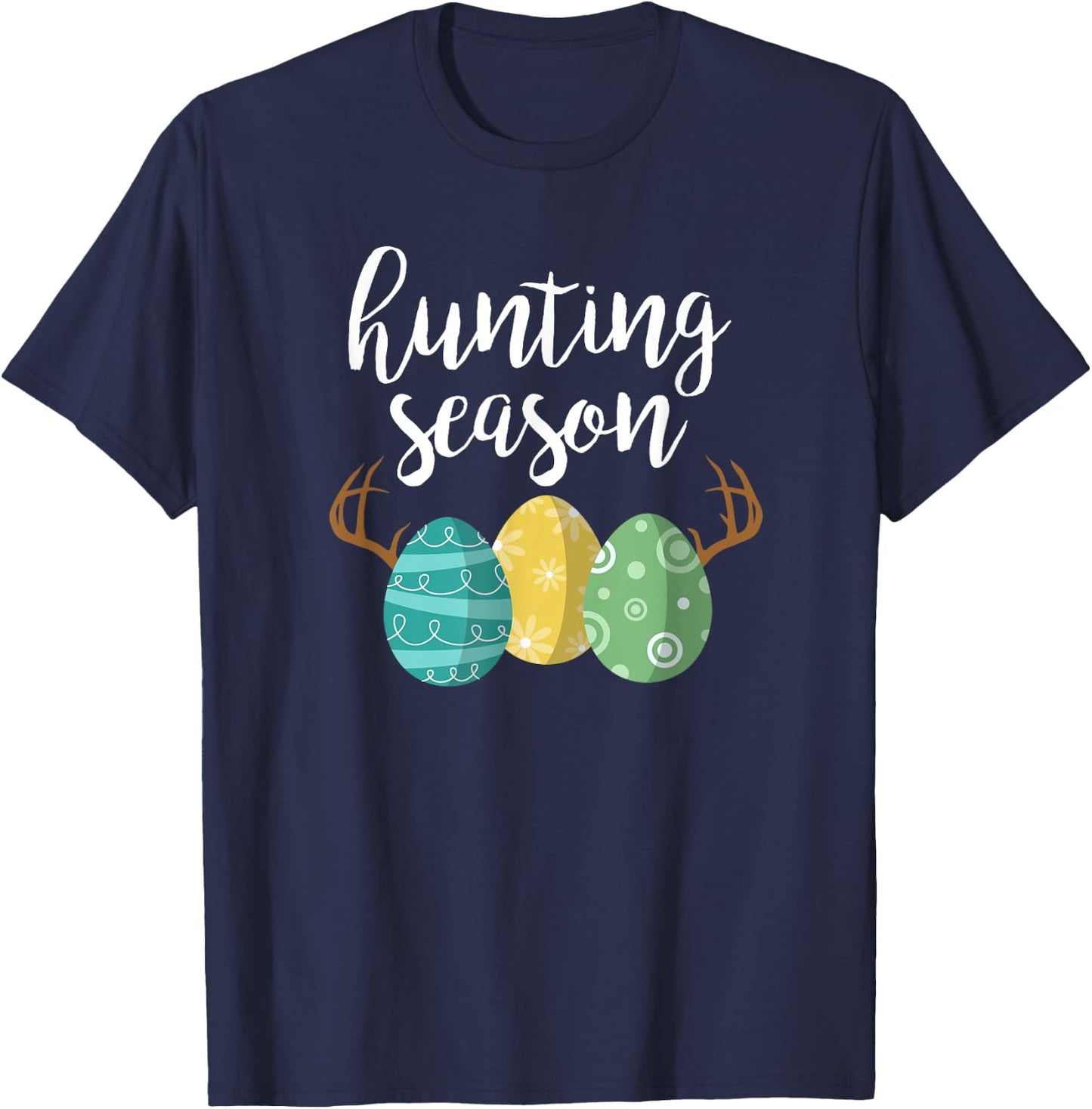 Hunting Season - Cute Bunny Funny Easter Shirt T-Shirt - T-Shirt | Navy