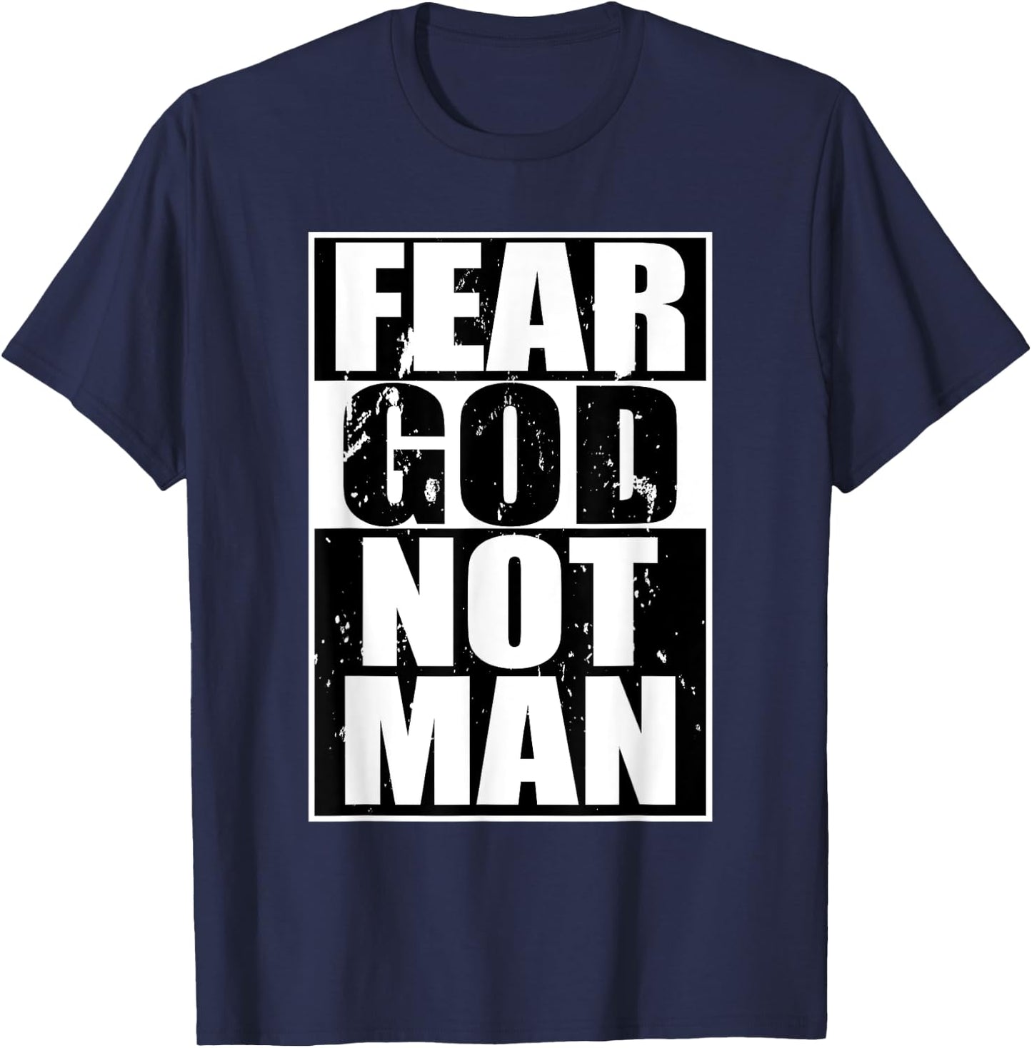 Fear God Not Man Cool Christian Gifts Halloween Shirt Boys T-Shirt - T-Shirt | Navy