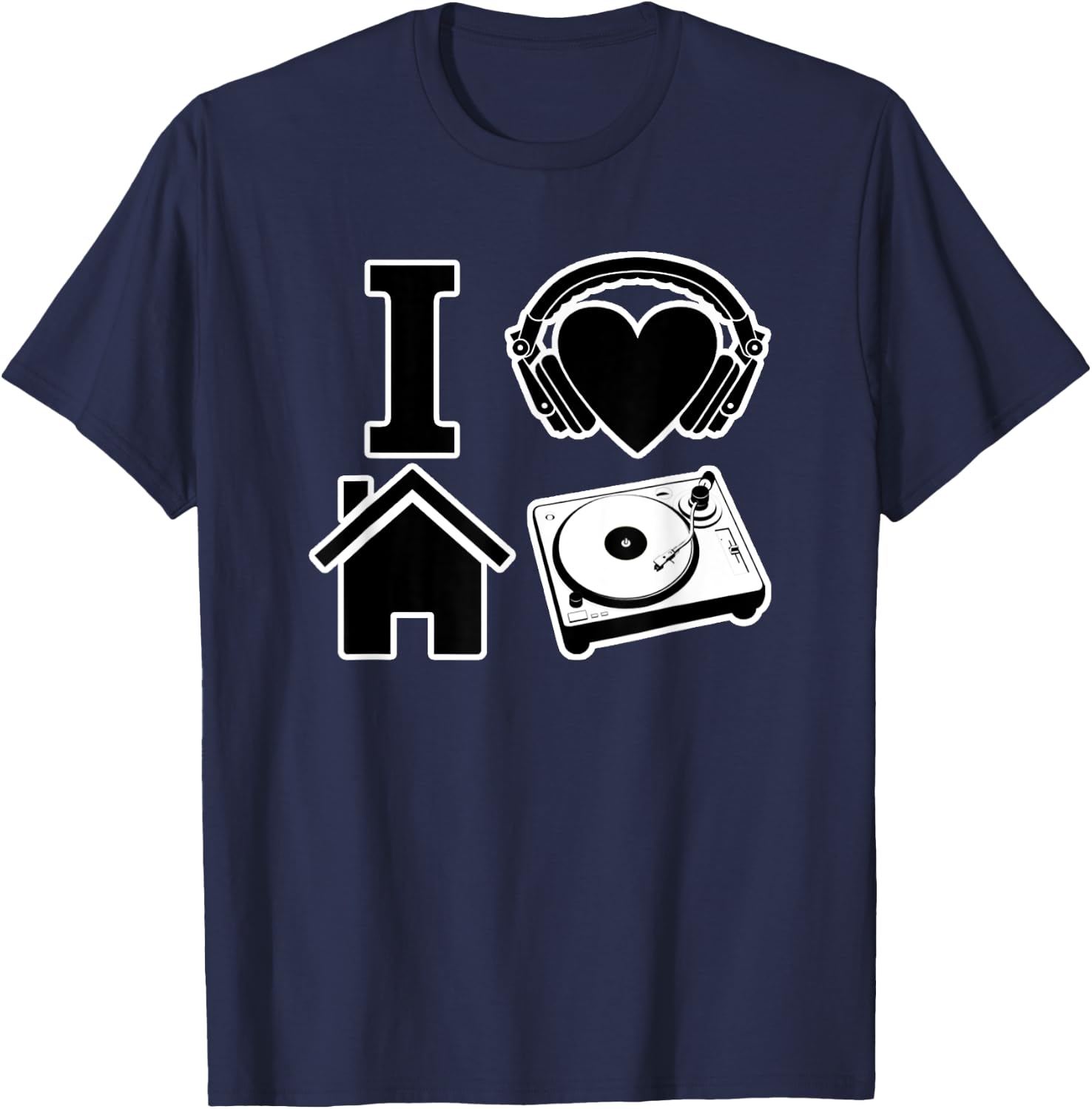 I Love House Music T-Shirt - T-Shirt | Navy