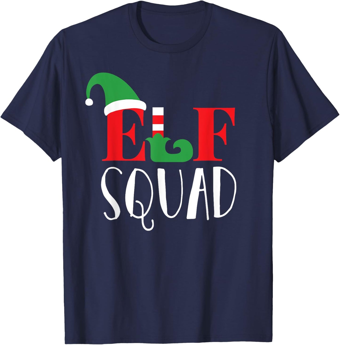 Family Christmas Matching Holiday Group Elf Squad T-Shirt - T-Shirt | Navy