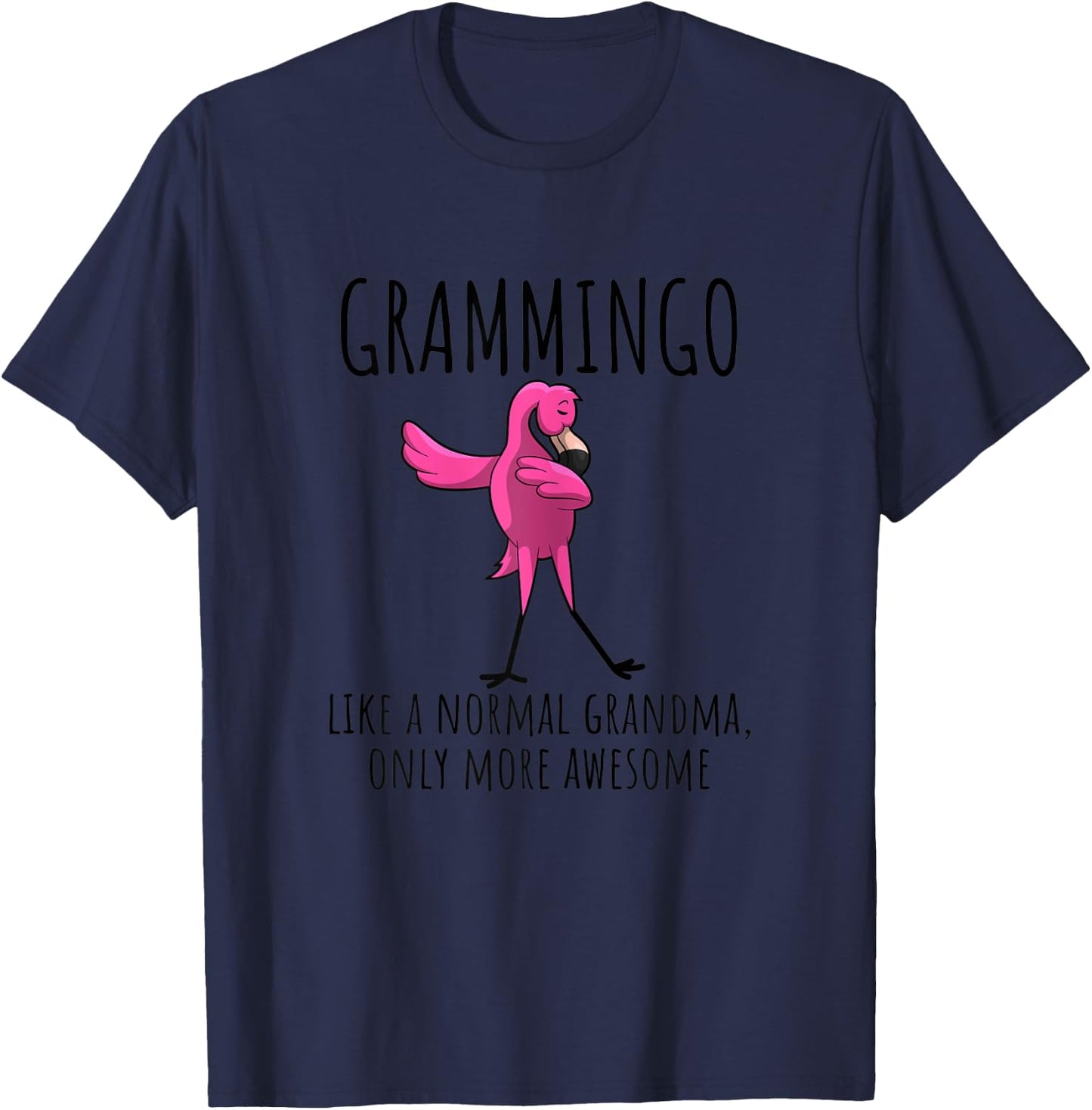 Grammingo Like A Grandma Only Awesome Dabbing Flamingo Gift T-Shirt - T-Shirt | Navy