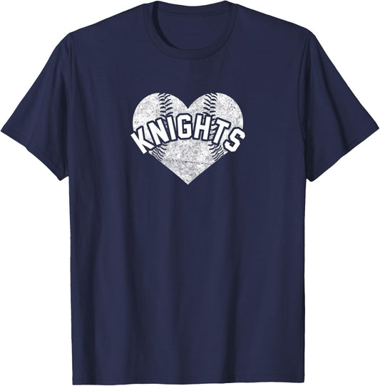 Knights Baseball Softball Shirt High School Team Mascot Mom T-Shirt - T-Shirt | Navy