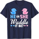 He or She Waddle It Be Shirt, Duck Gender Reveal T-Shirt - T-Shirt | Navy