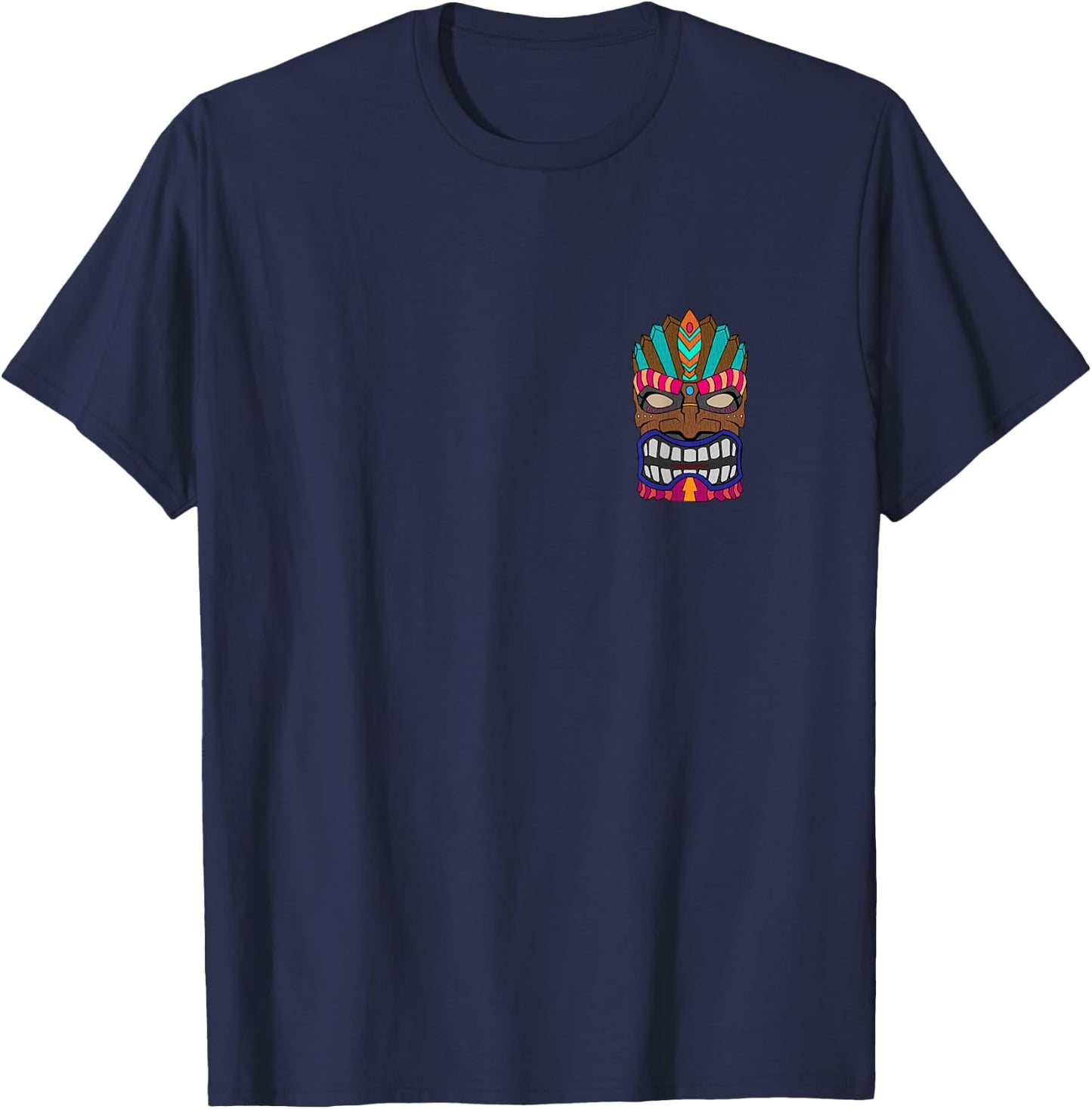 Polynesian South Pacific Tiki Idol Front Back Edition T-Shirt - T-Shirt | Navy