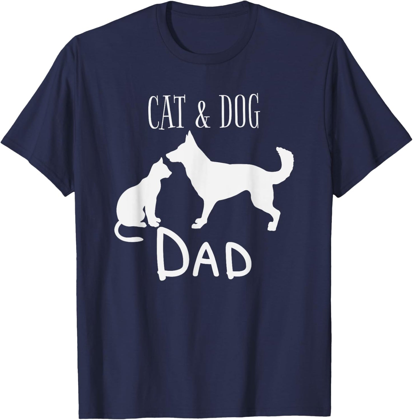 Cat Dog Dad Owner Cute Father Daddy Pet Animal Papa Gift T-Shirt - T-Shirt | Navy