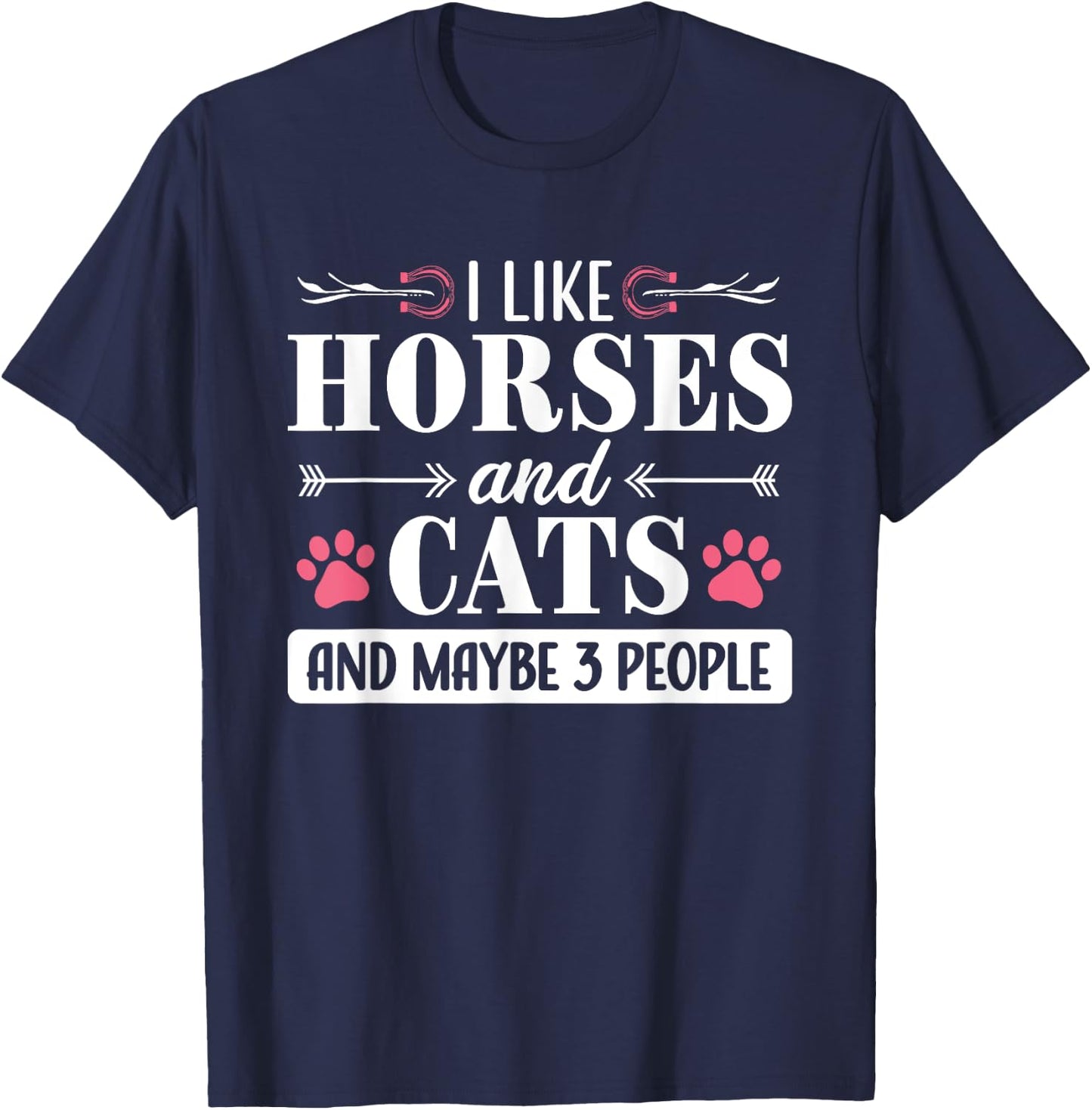 Horse and Cat Lover Rider Equestrian Introvert Cat Mom Women T-Shirt - T-Shirt | Navy