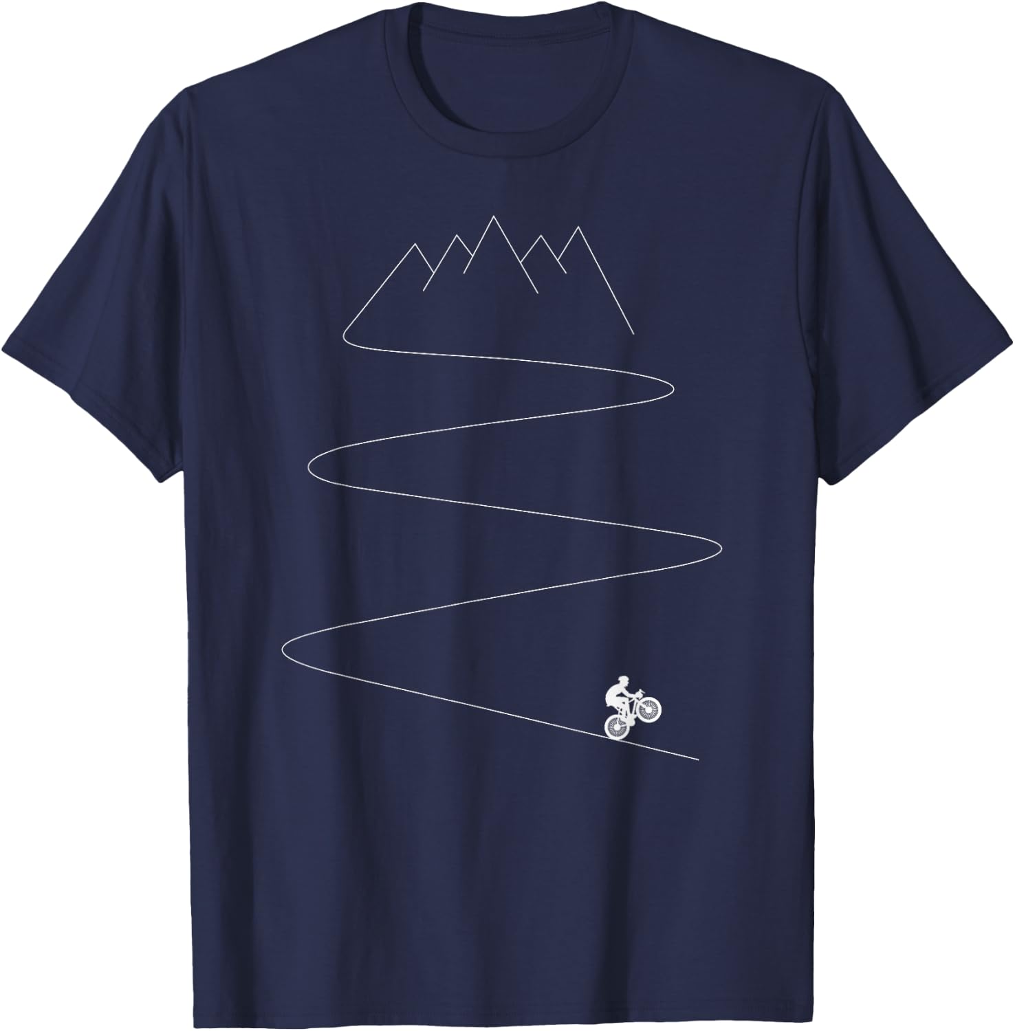 Mountain Bike Shirt Single Track Downhill Biking Biker Gift T-Shirt - T-Shirt | Navy