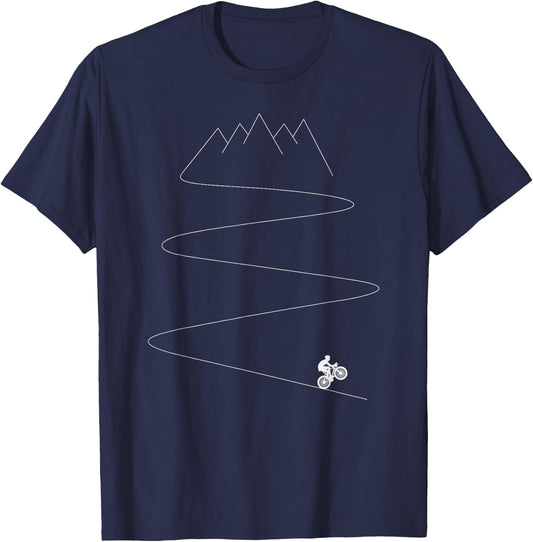 Mountain Bike Shirt Single Track Downhill Biking Biker Gift T-Shirt - T-Shirt | Navy