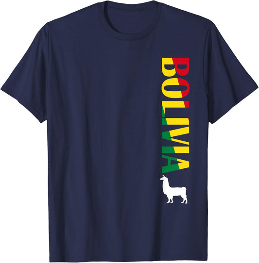 Bolivia Shirt - Bolivian Llama Soccer Shirt Men Women Kids T-Shirt - T-Shirt | Navy
