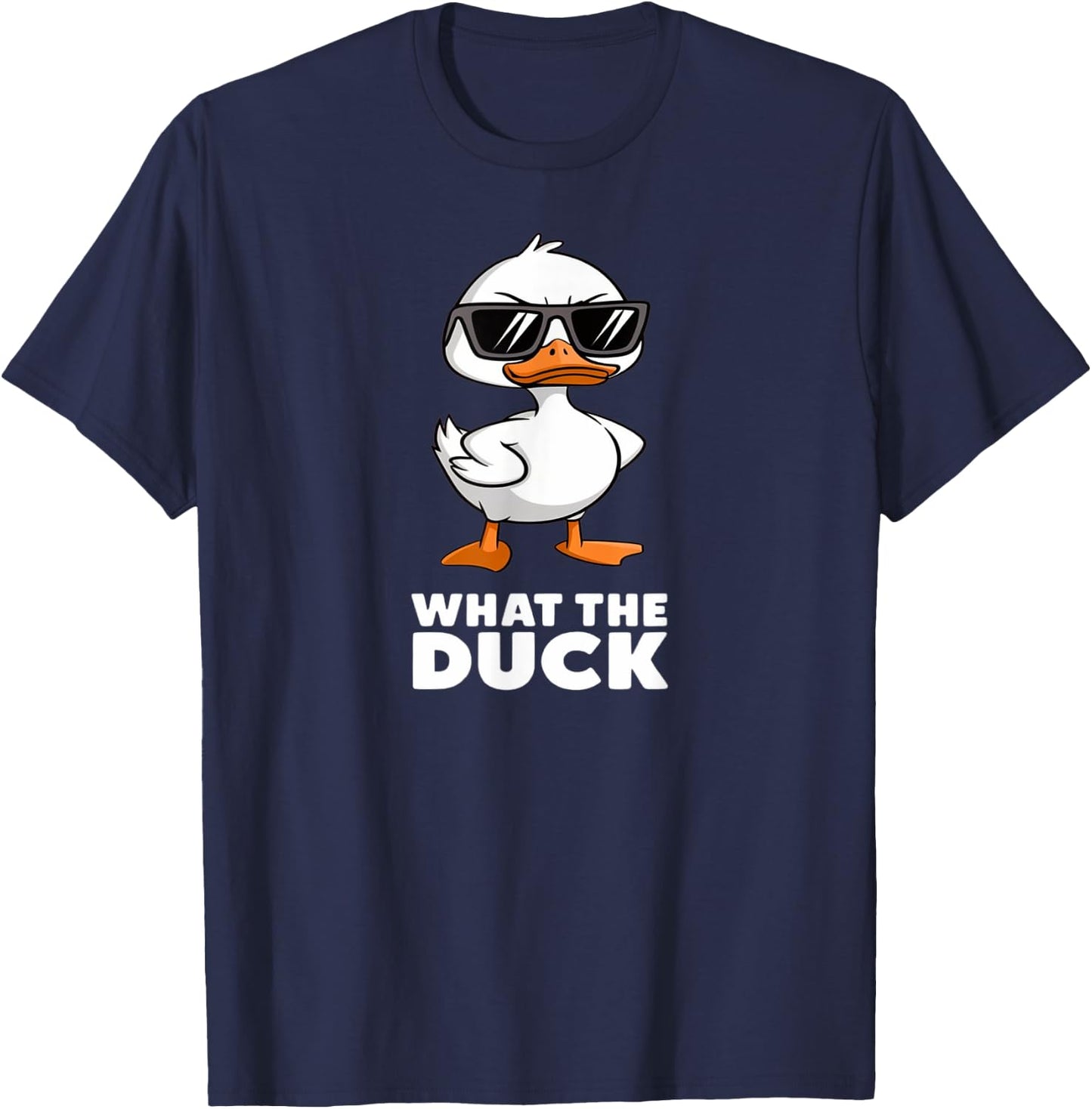 Delightfully Different World What the Duck - -Adults, Black, Small, Short Sleeve T-Shirt - T-Shirt | Navy