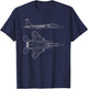 F-15 Eagle Strike Fighter Plane Jet T-Shirt - T-Shirt | Navy