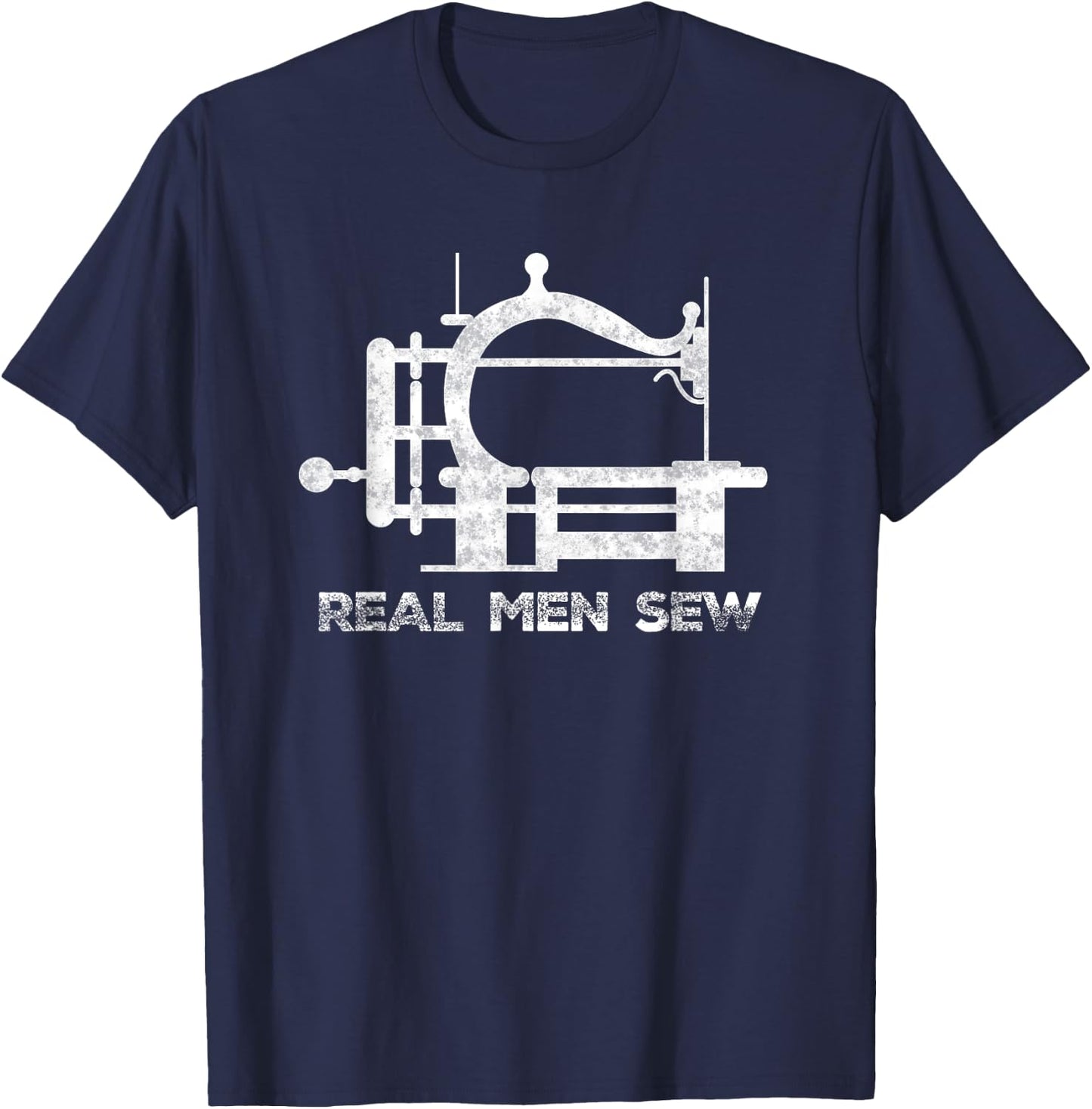 Real Men Sew Vintage Chainstitch Sewing Machine T-Shirt - T-Shirt | Navy