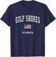 Gulf Shores Alabama AL Vintage American Flag Sports Design T-Shirt - T-Shirt | Navy
