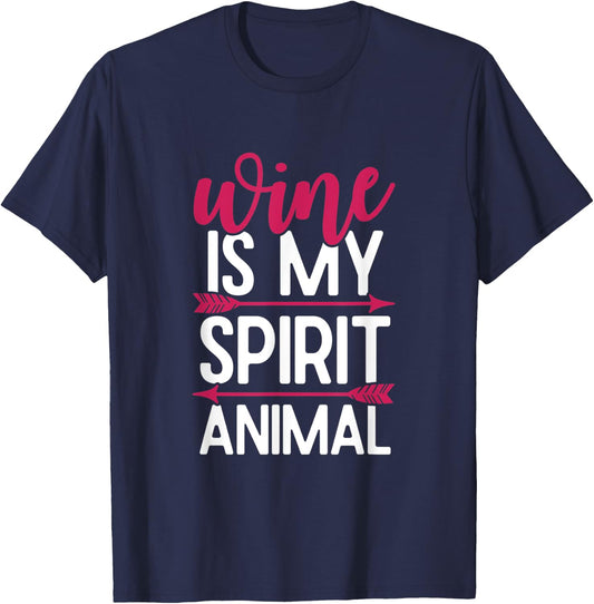 Wine Is My Spirit Animal T-Shirt - T-Shirt | Navy