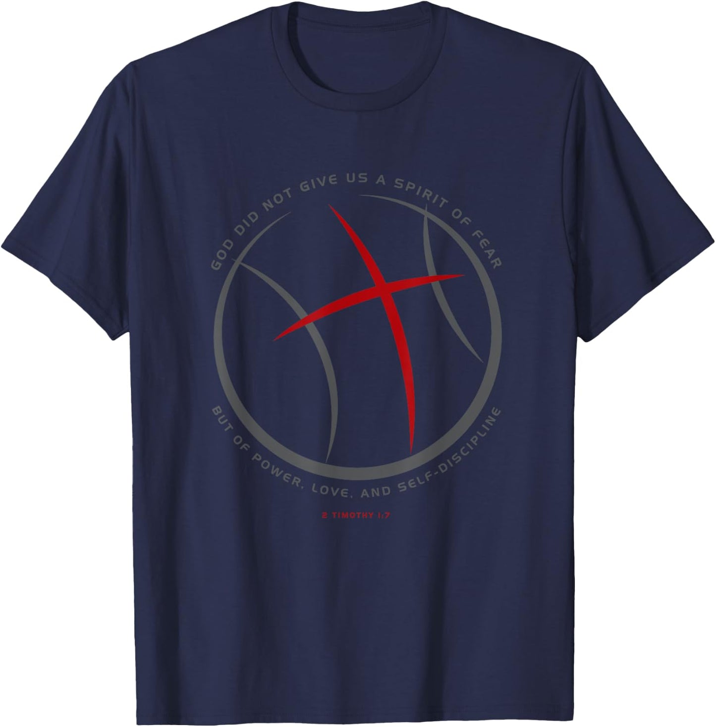 Christian Basketball Player Strength in God T-Shirt - T-Shirt | Navy