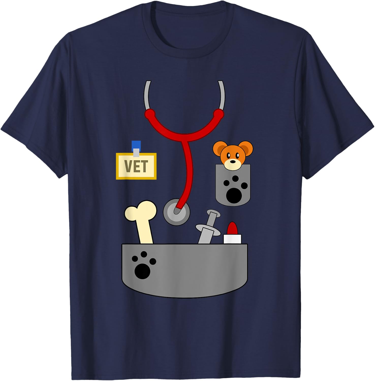 Halloween Veterinarian Costume Shirt | Veterinary Gift T-Shirt - T-Shirt | Navy