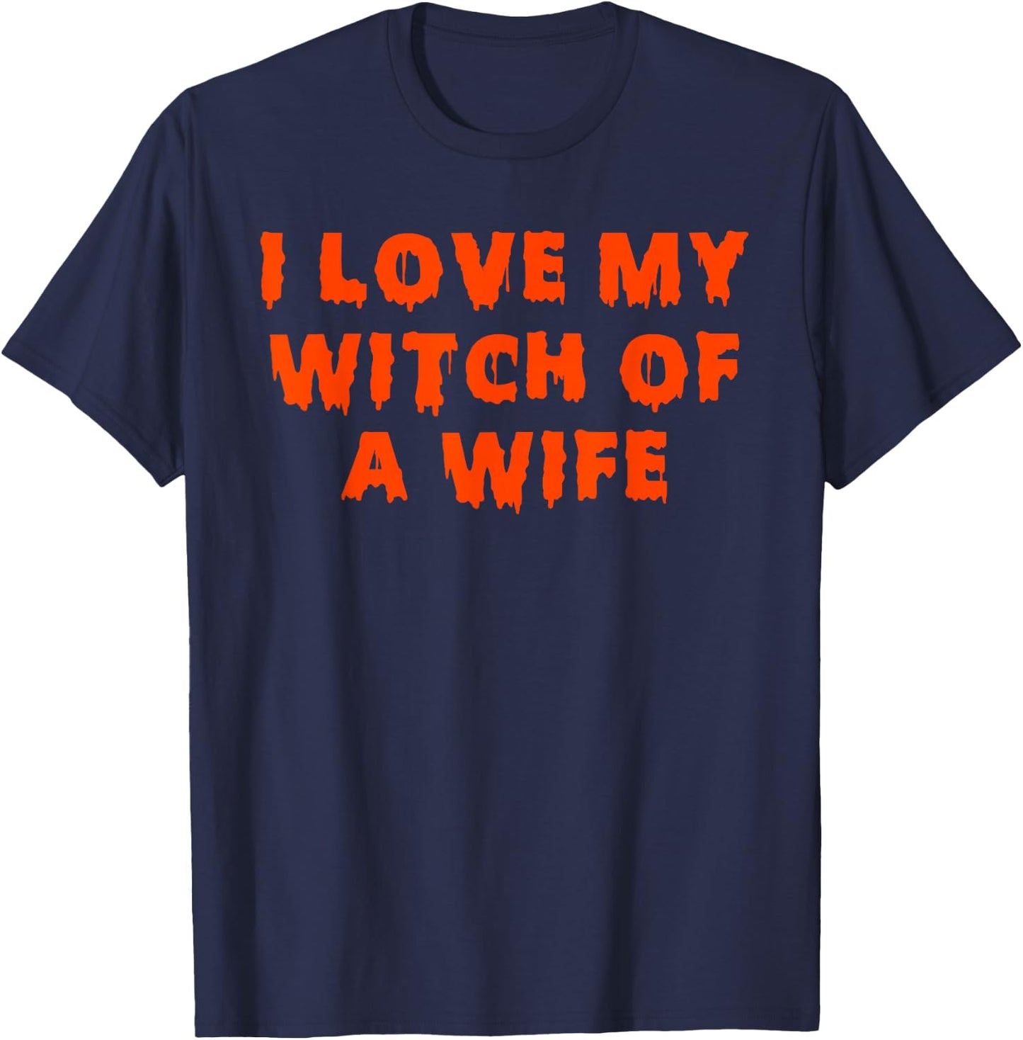 Halloween Couples Costumes | I Love My Witch of a Wife T-Shirt - T-Shirt | Navy