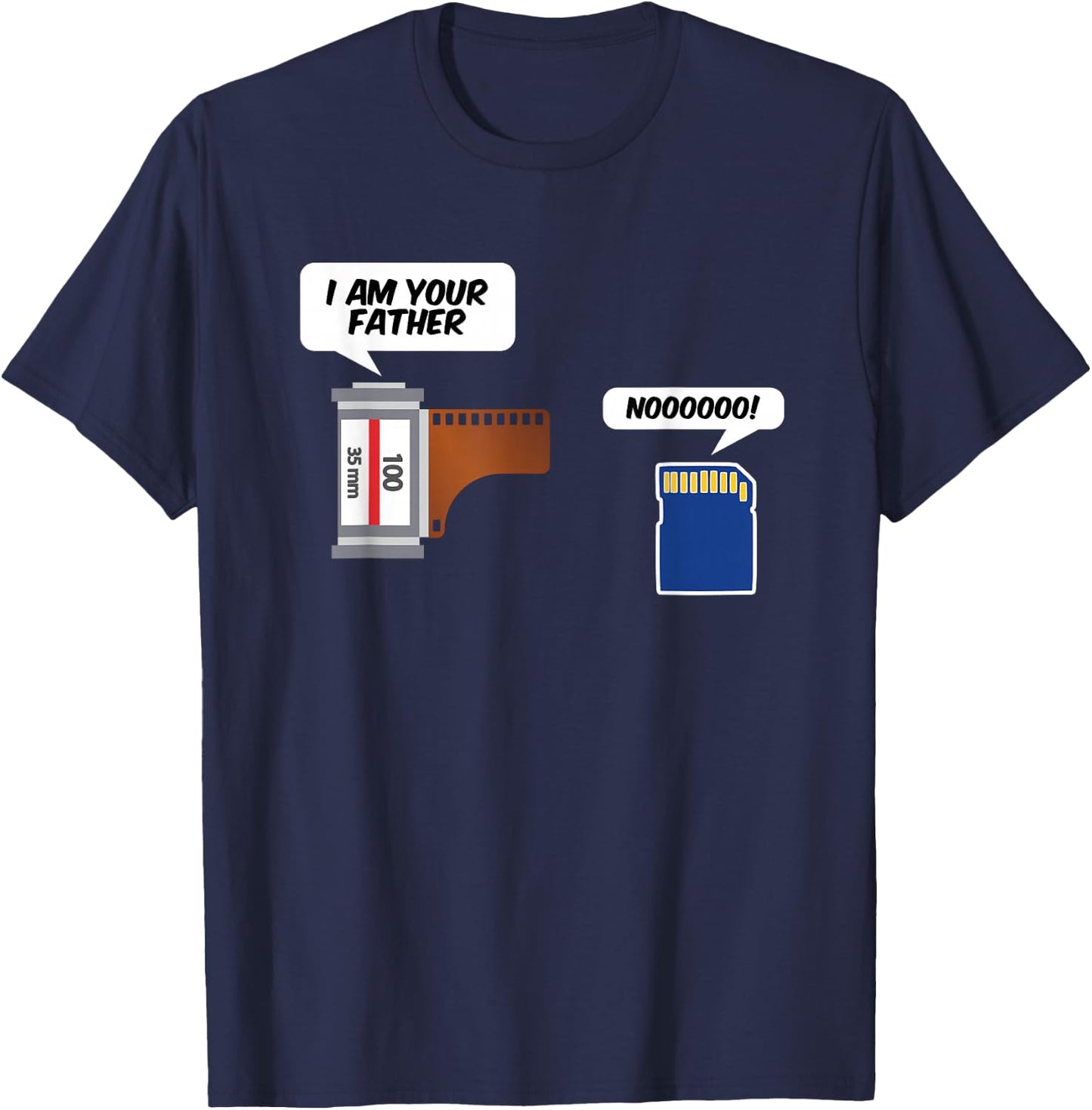SD Card and Camera Film Funny Photographer T-Shirt - T-Shirt | Navy