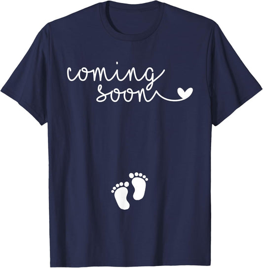 Pregnancy Announcement for Pregnant Mom to Announce Pregnant T-Shirt - T-Shirt | Navy