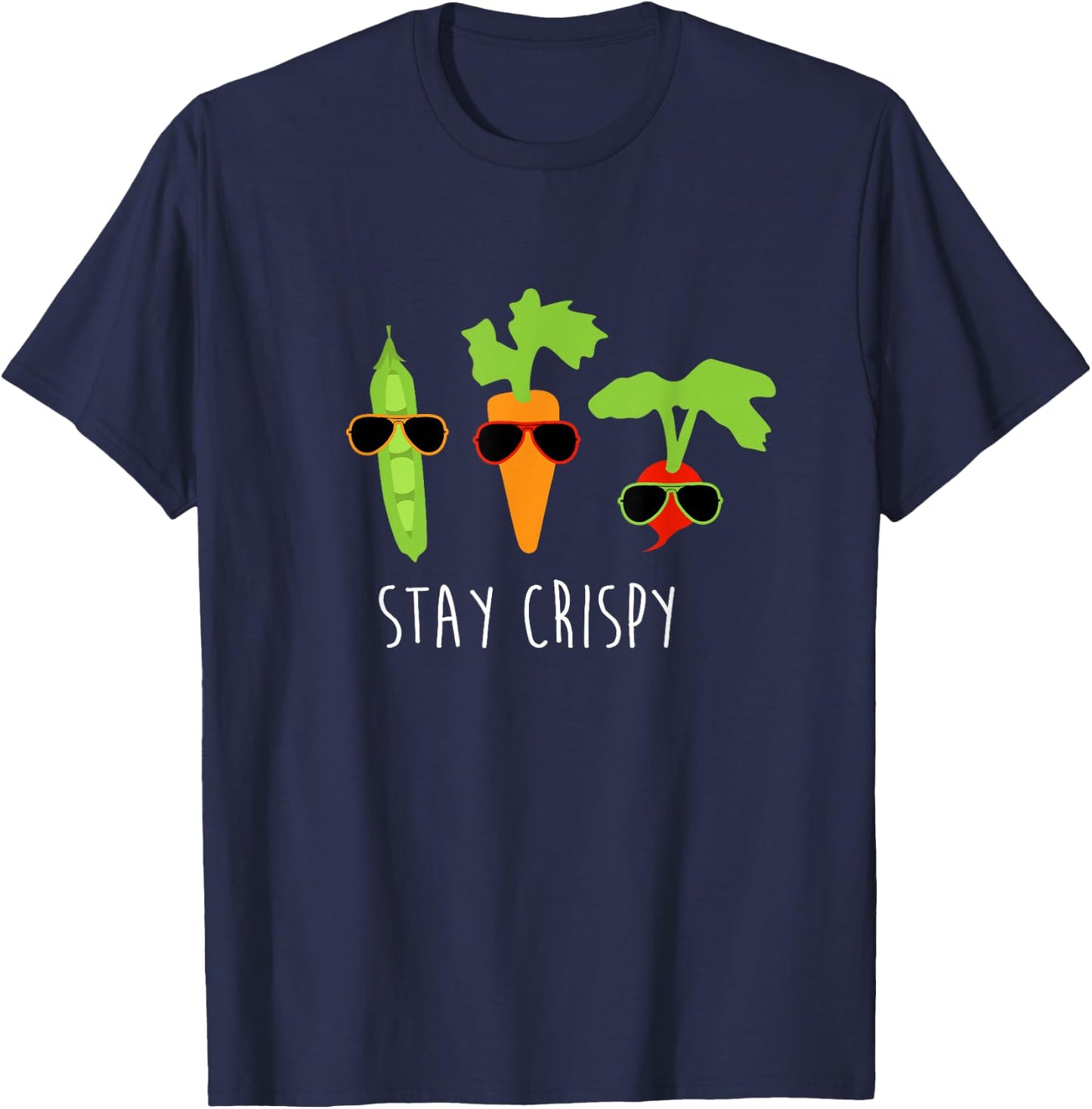 Stay Crispy Veggie Shirt Vegetable Sunglasses Gardening GIft T-Shirt - T-Shirt | Navy