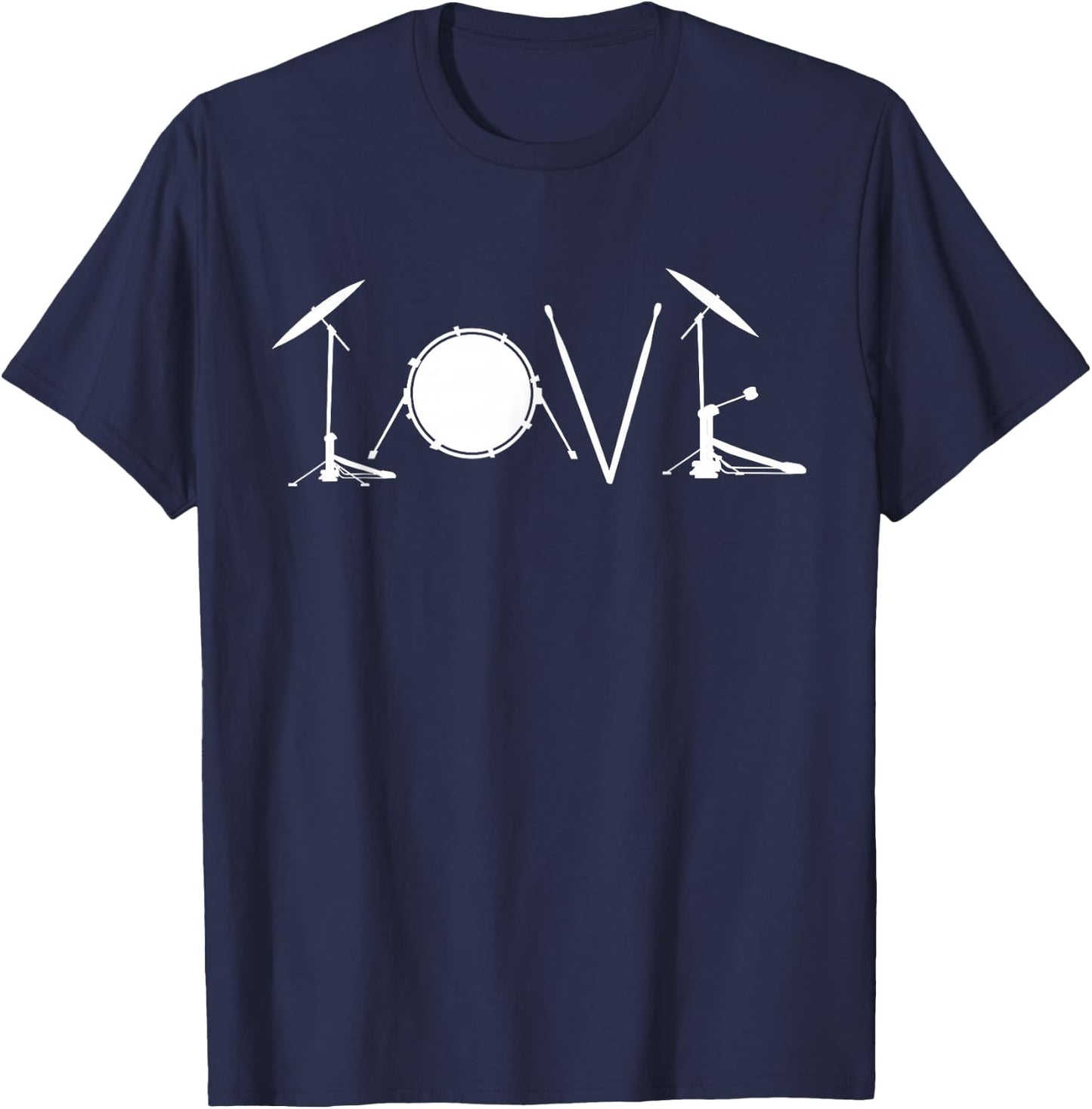 Drummers Drumming Gift Drum Love Drums Drummer T-Shirt - T-Shirt | Navy