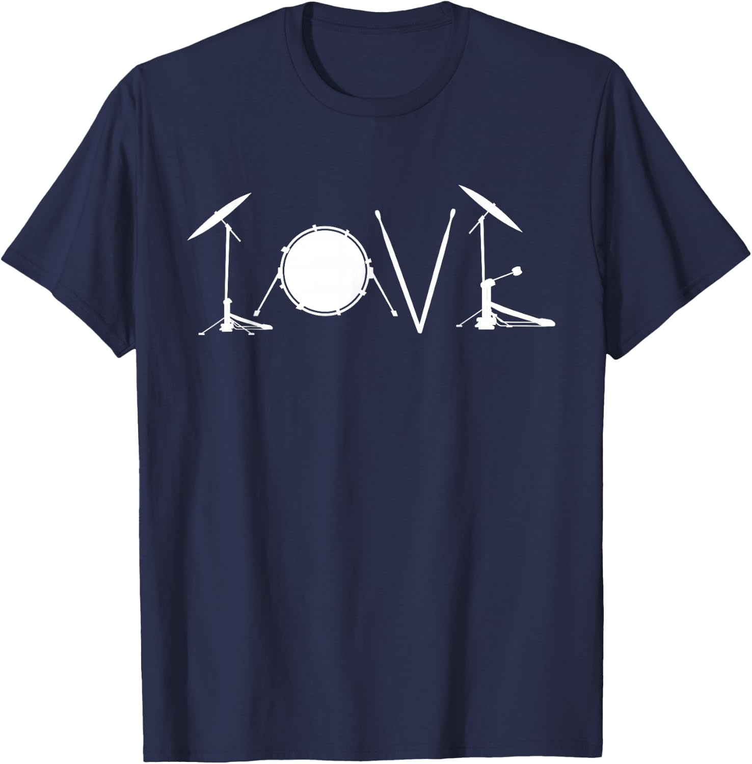 Drummers Drumming Gift Drum Love Drums Drummer T-Shirt - T-Shirt | Navy