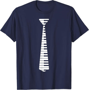 Piano Neck Tie Funny T-Shirt - T-Shirt | Navy