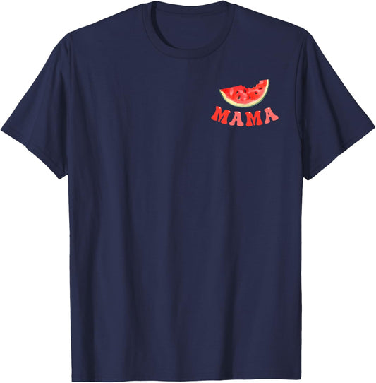 Mama of the Birthday Girl Watermelon Summer Fruit 1st Bday T-Shirt - T-Shirt | Navy