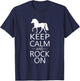 Keep Calm and Rock On | Trending Rocky Mtn Horse RMH T-Shirt - T-Shirt | Navy