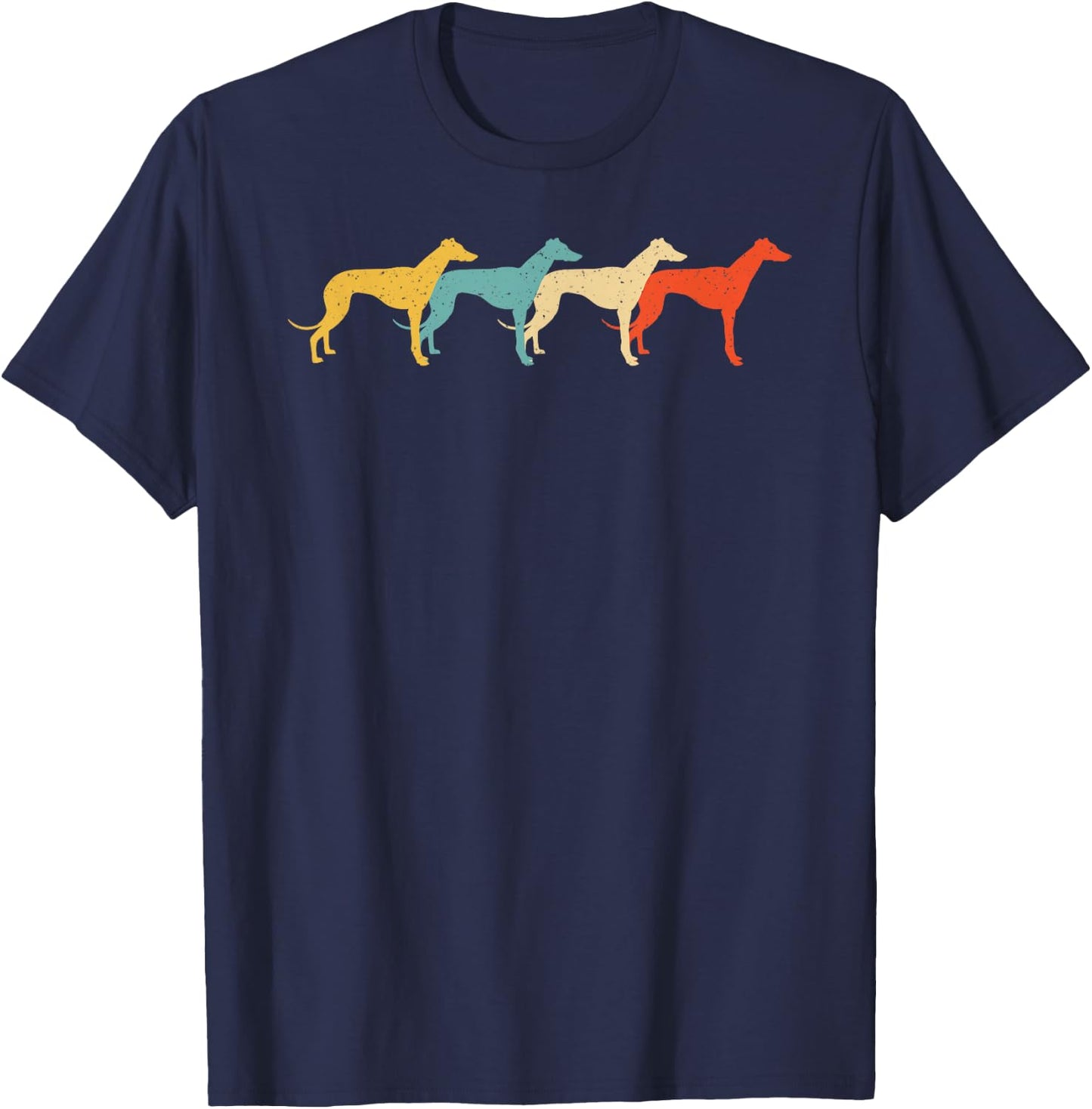 Greyhound Vintage Retro Dog Pet Racer Lover 60s 70s Gift T-Shirt - T-Shirt | Navy