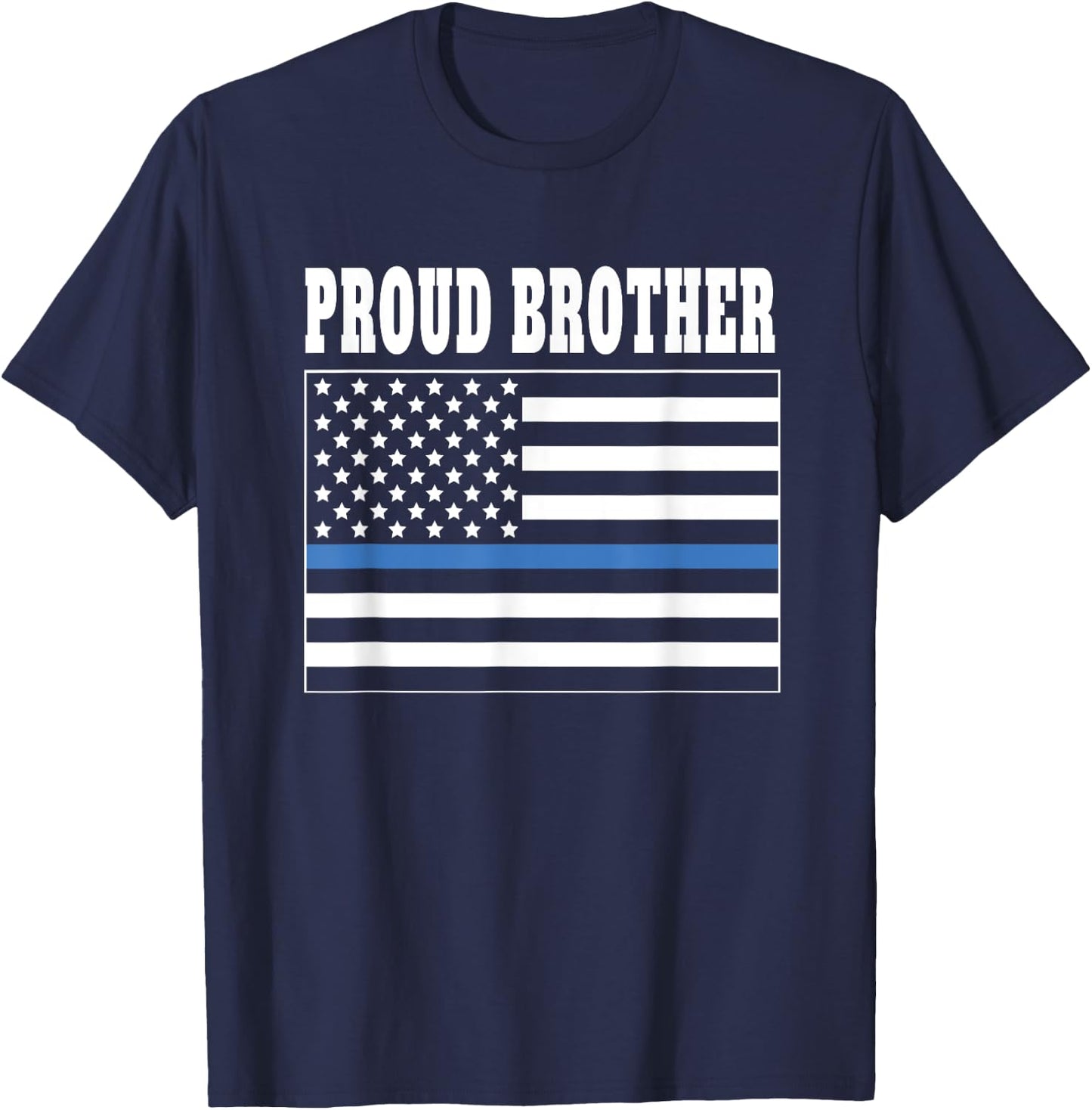 Proud Brother of Police Officer - Law Enforcement Support T-Shirt - T-Shirt | Navy