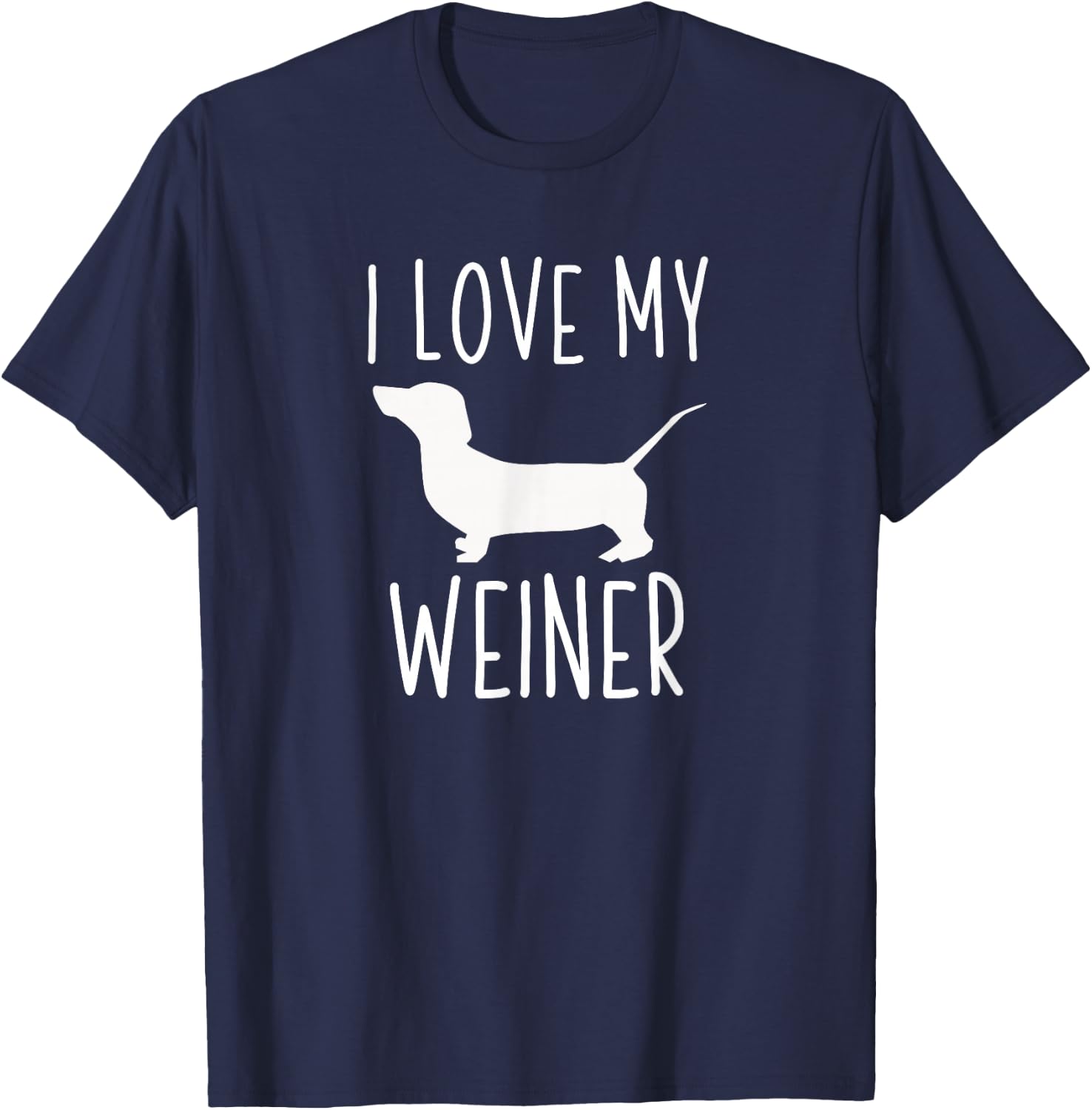 I Love My Weiner Shirt | Funny Weiner Dog Gift Women Kids T-Shirt - T-Shirt | Navy
