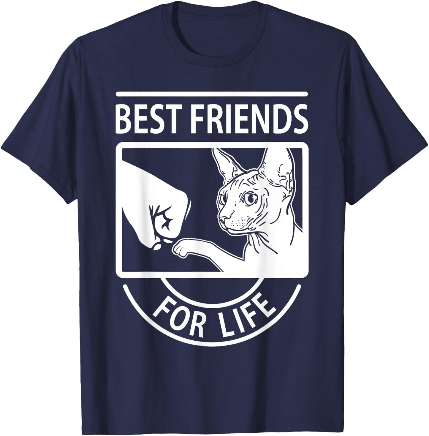 Sphynx Cat - Best Friends For Life Women Girls Kids T-Shirt - T-Shirt | Navy