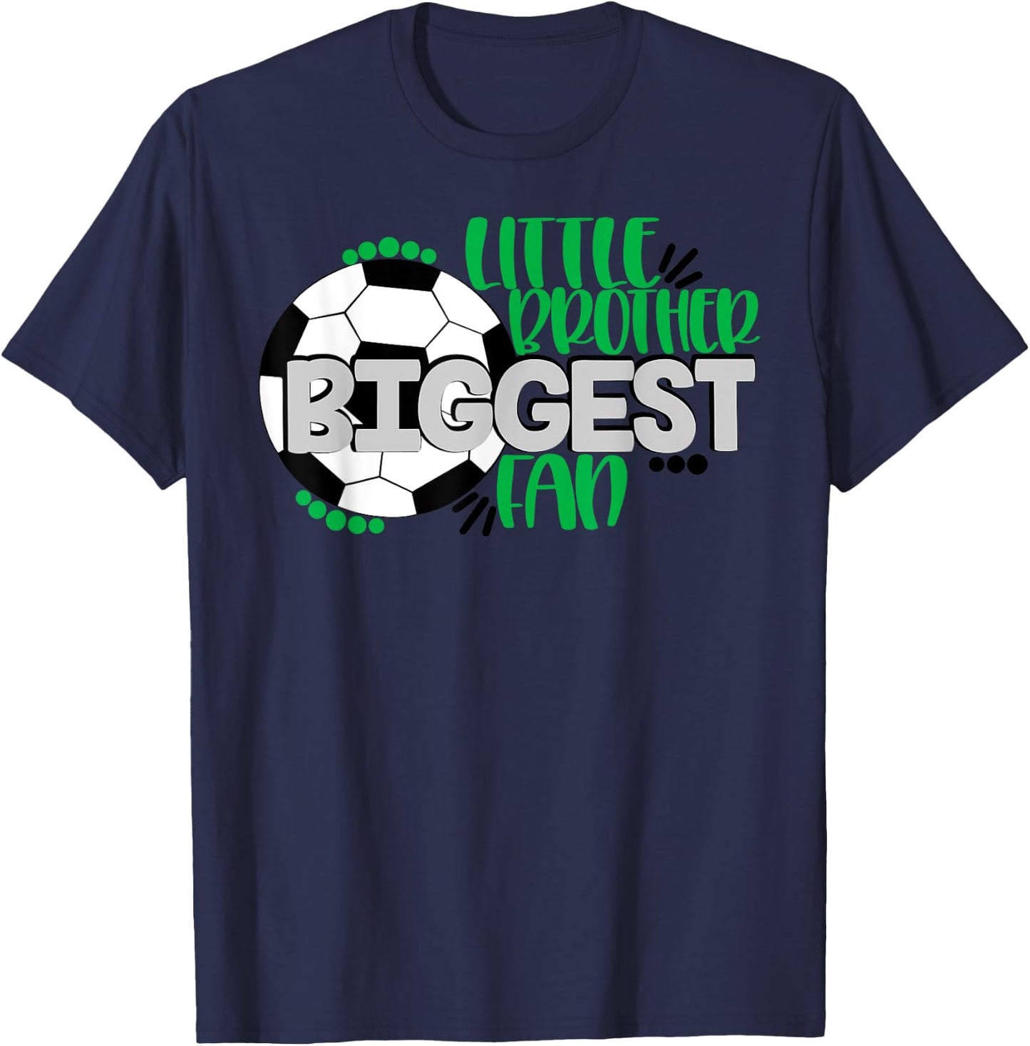 Soccer-Little Brother Biggest Fan T-Shirt - T-Shirt | Navy