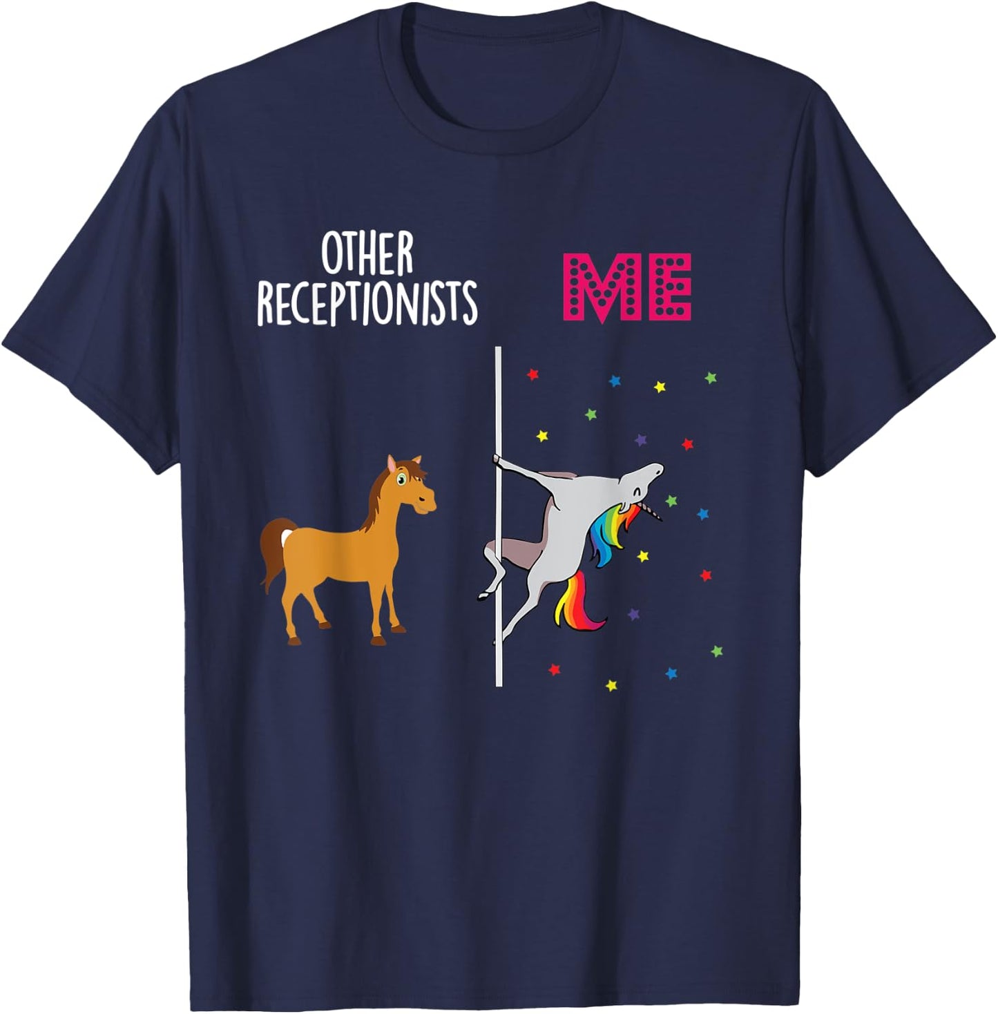 Receptionist Unicorn Others You T-Shirt - T-Shirt | Navy