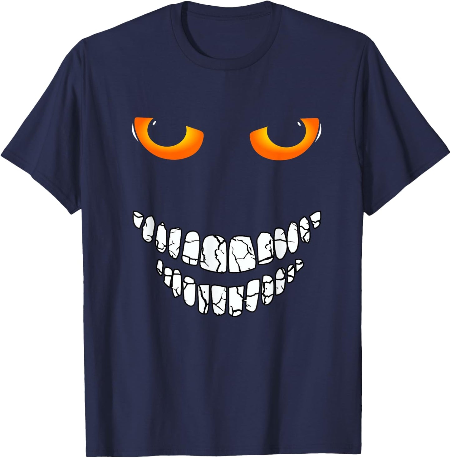 Halloween Creepy funny Eyes and smile t shirt T-Shirt - T-Shirt | Navy