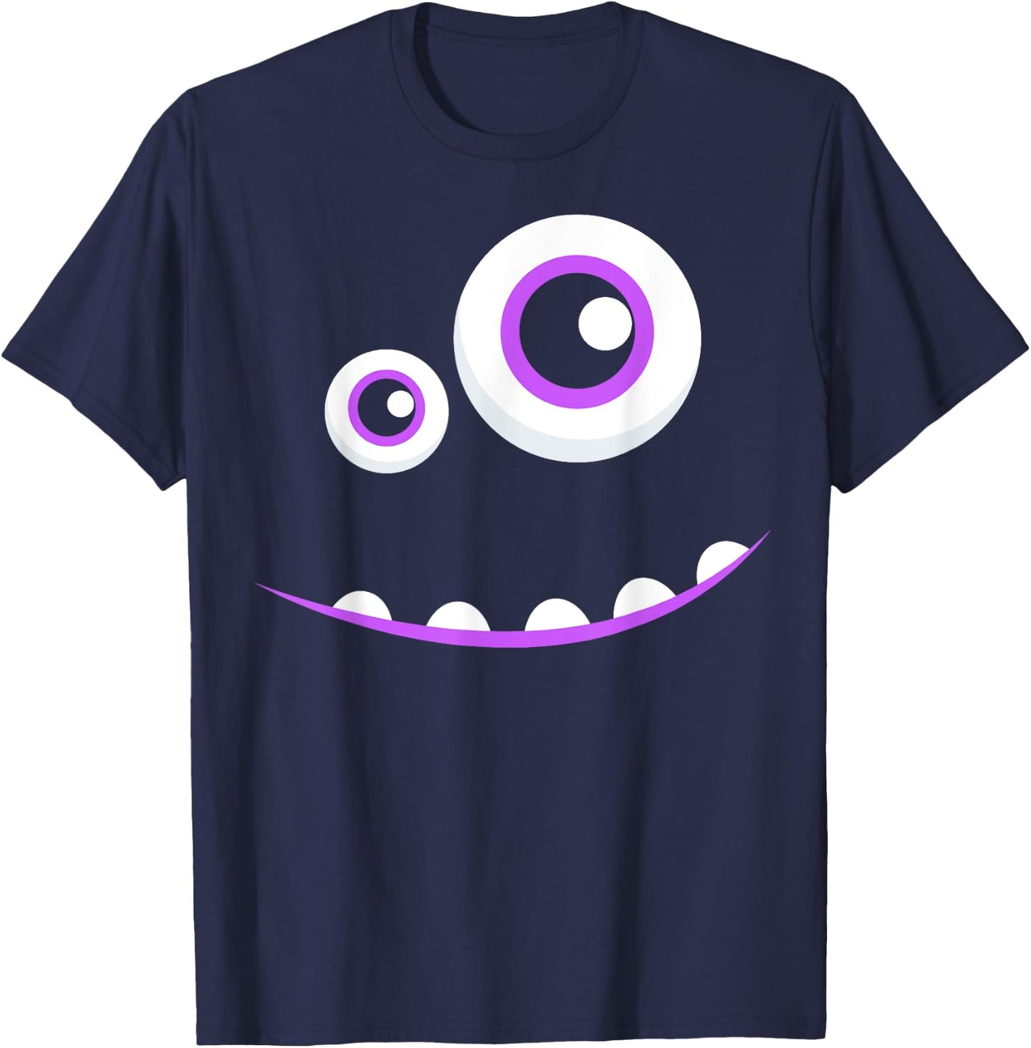Cute Monster Face Shirt Halloween Group Costume Gift T-Shirt - T-Shirt | Navy