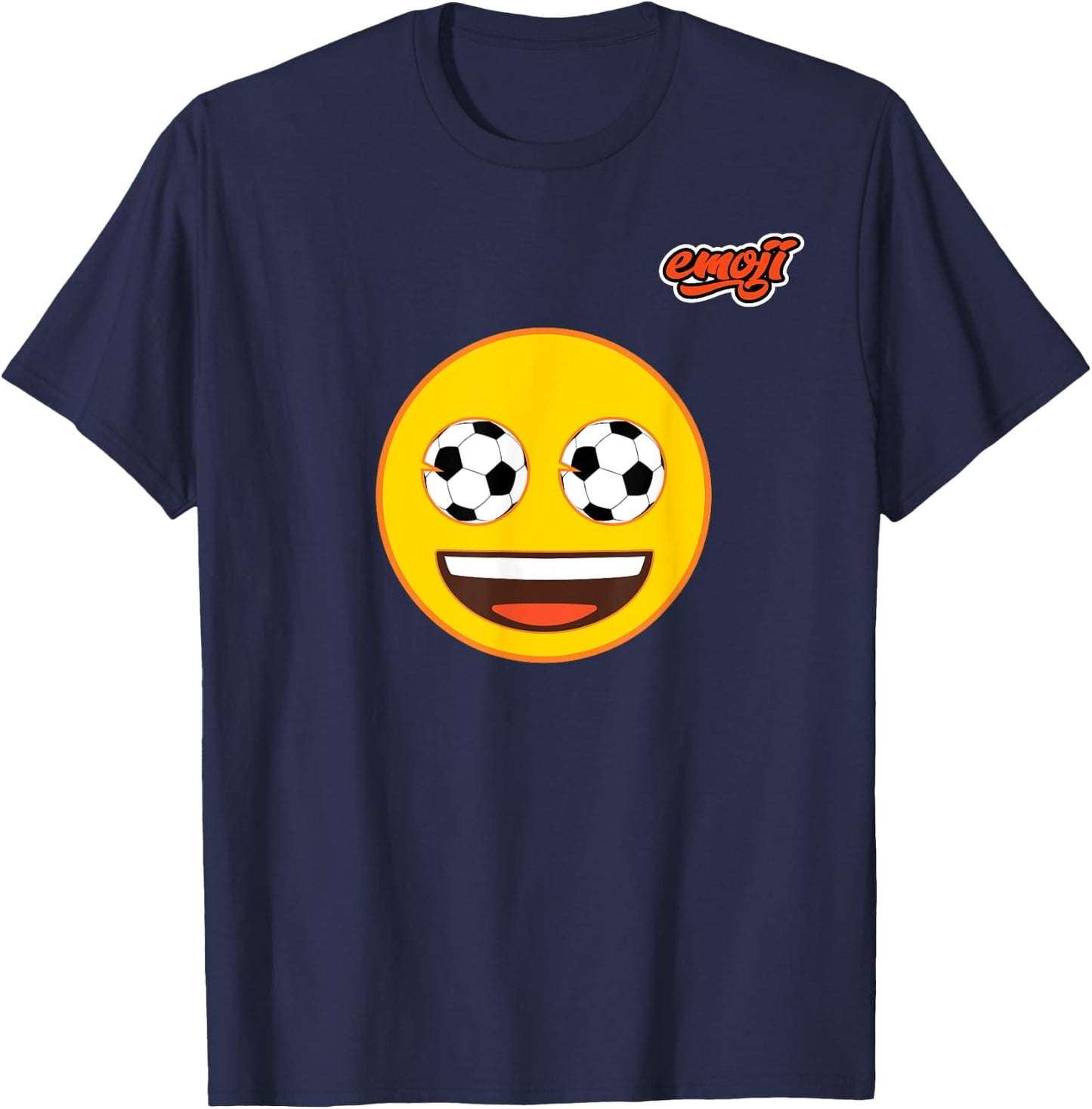 soccer eyes face Flat T-Shirt - T-Shirt | Navy