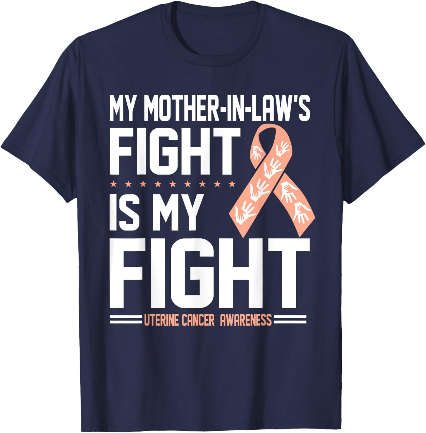 My Mother-In-Law Uterine Cancer Awareness Shirt T-Shirt - T-Shirt | Navy